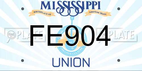 FE904 Mississippi License Plate