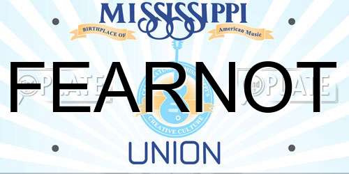 FEARNOT Mississippi License Plate