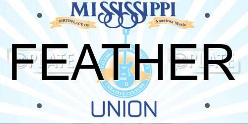 FEATHER Mississippi License Plate