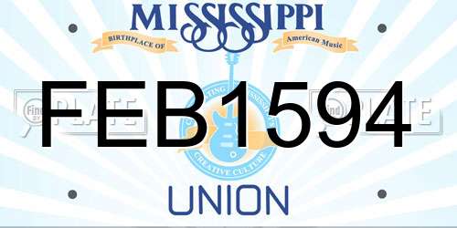 FEB1594 Mississippi License Plate