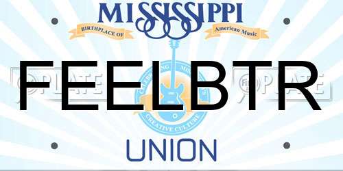 FEELBTR Mississippi License Plate