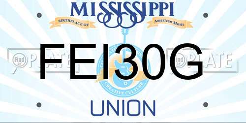 FEI30G Mississippi License Plate