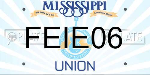 FEIE06 Mississippi License Plate