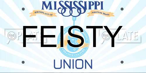 FEISTY Mississippi License Plate