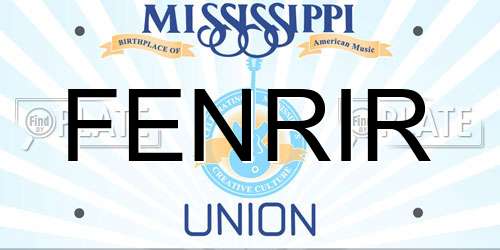 FENRIR Mississippi License Plate