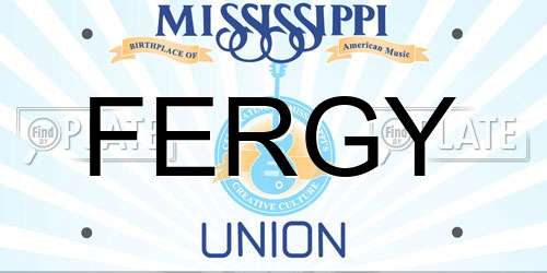 FERGY Mississippi License Plate