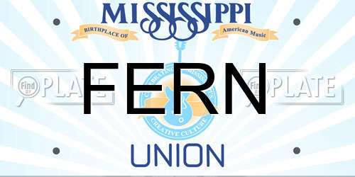 FERN Mississippi License Plate