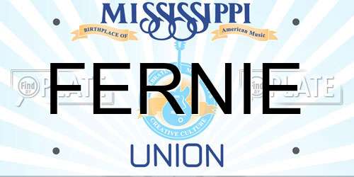 FERNIE Mississippi License Plate