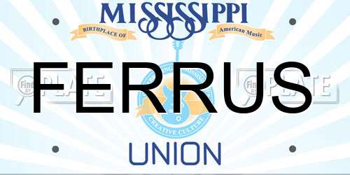FERRUS Mississippi License Plate