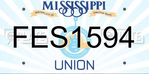 FES1594 Mississippi License Plate