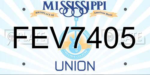 FEV7405 Mississippi License Plate