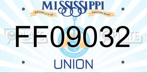 FF09032 Mississippi License Plate