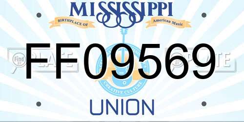 FF09569 Mississippi License Plate