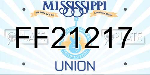 FF21217 Mississippi License Plate