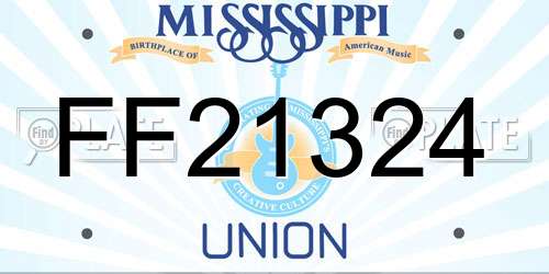 FF21324 Mississippi License Plate
