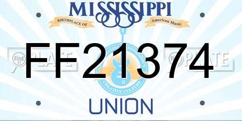 FF21374 Mississippi License Plate