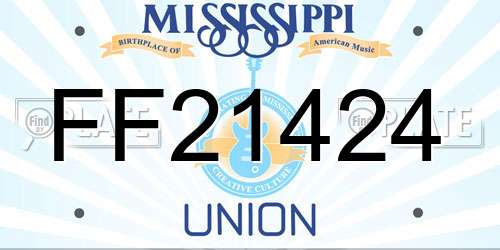 FF21424 Mississippi License Plate