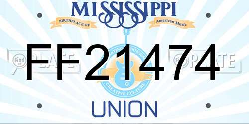 FF21474 Mississippi License Plate