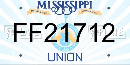 FF21712 Mississippi License Plate