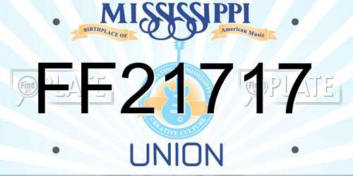 FF21717 Mississippi License Plate