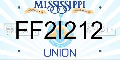 FF2I212 Mississippi License Plate