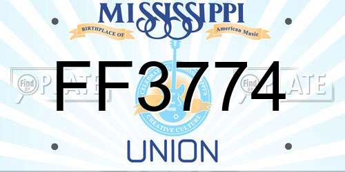 FF3774 Mississippi License Plate