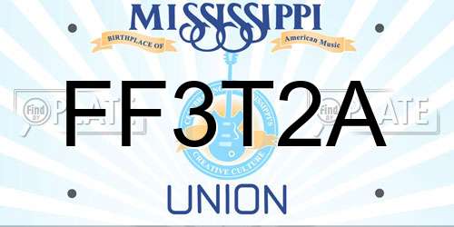 FF3T2A Mississippi License Plate