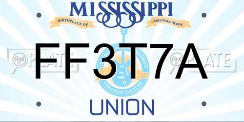 FF3T7A Mississippi License Plate