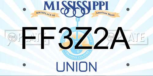 FF3Z2A Mississippi License Plate