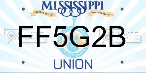 FF5G2B Mississippi License Plate