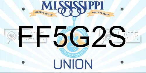 FF5G2S Mississippi License Plate