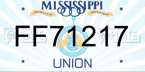 FF71217 Mississippi License Plate