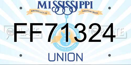 FF71324 Mississippi License Plate