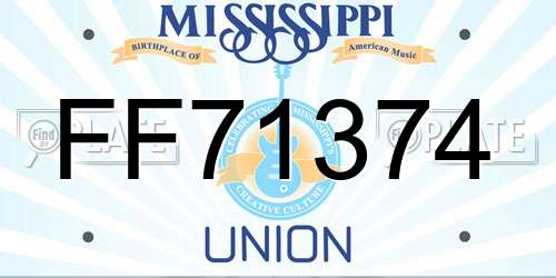 FF71374 Mississippi License Plate