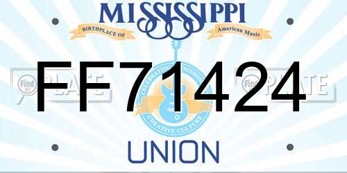 FF71424 Mississippi License Plate