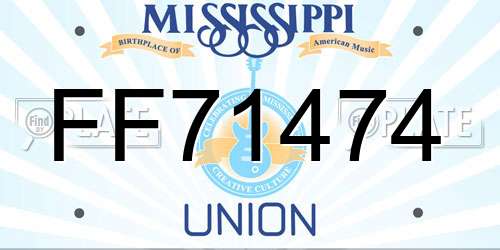 FF71474 Mississippi License Plate