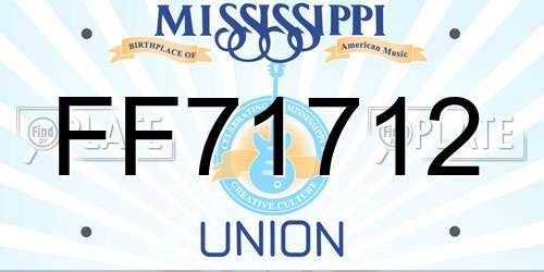 FF71712 Mississippi License Plate