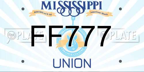 FF777 Mississippi License Plate