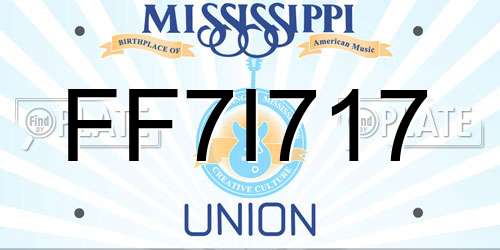FF7I717 Mississippi License Plate