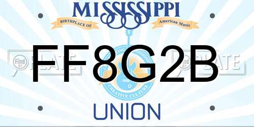 FF8G2B Mississippi License Plate