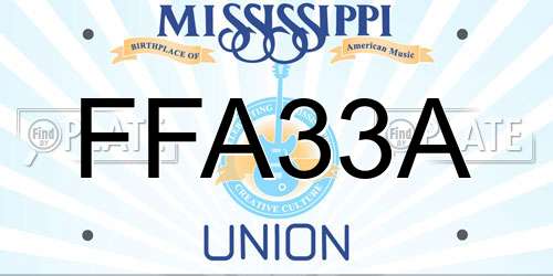 FFA33A Mississippi License Plate