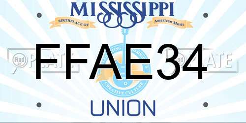 FFAE34 Mississippi License Plate