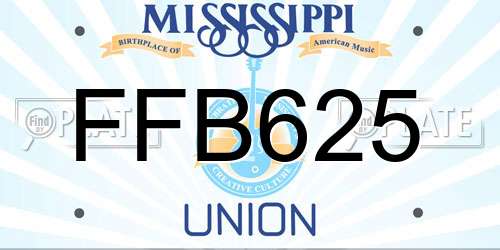 FFB625 Mississippi License Plate