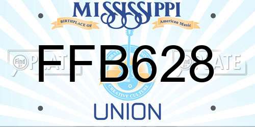 FFB628 Mississippi License Plate