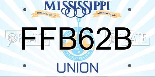 FFB62B Mississippi License Plate