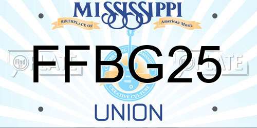 FFBG25 Mississippi License Plate