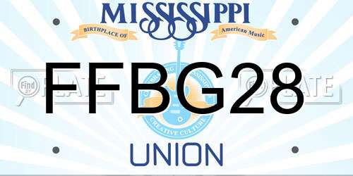 FFBG28 Mississippi License Plate