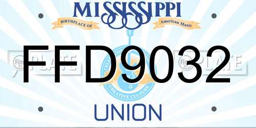 FFD9032 Mississippi License Plate