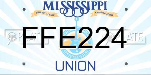 FFE224 Mississippi License Plate