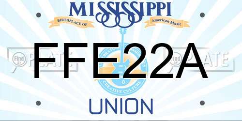 FFE22A Mississippi License Plate